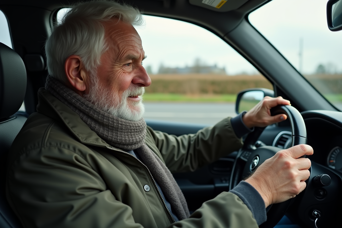 Grand-père guide un adolescent lors d