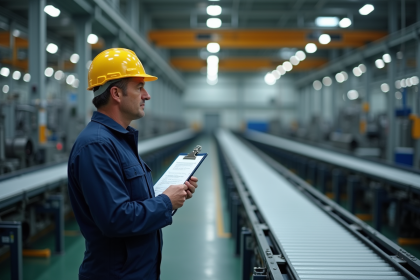 Ingénieur électrique en usine industrielle en inspection