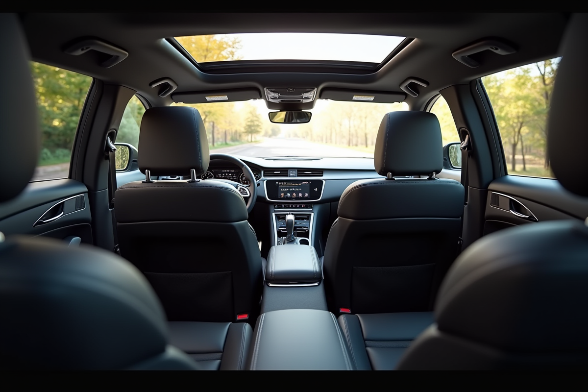 Intérieur spacieux de la Peugeot 508 SW avec vue arrière