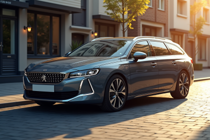Peugeot 508 SW stationnement en ville en plein jour